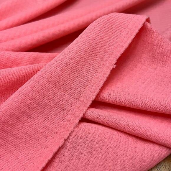 Vintage Fabric Pink 2.75 yards 60” width Solid Textured Square Check - Picture 2 of 6